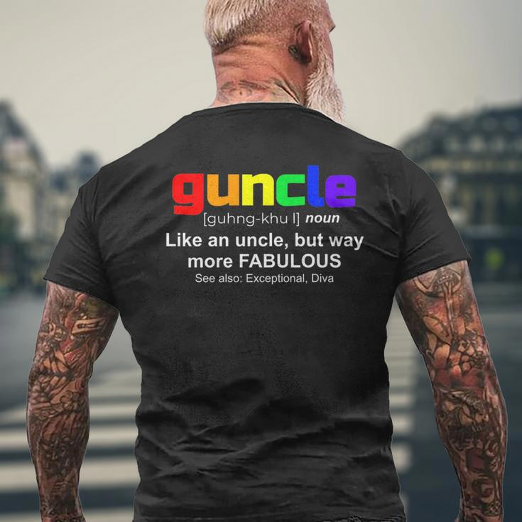 Guncle - Gift For Gay Uncle Lgbt Pride Mens Back Print T-shirt Gifts for Old Men