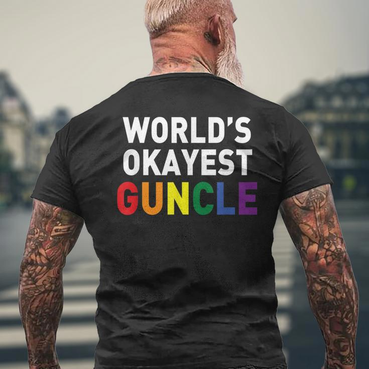 GuncleProud Of My Gay Uncle Worlds Okayest Guncle Mens Back Print T-shirt Gifts for Old Men
