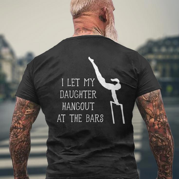 Gymnastics Dad Uneven Bars Mens Back Print T-shirt Gifts for Old Men