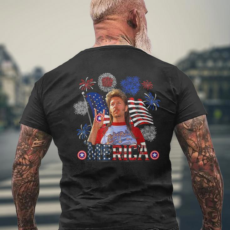 Happy 4Th Of July Merica Joe American Flag Men's Back Print T-shirt Gifts for Old Men
