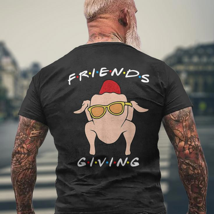 Happy Friendsgiving Thanksgiving Turkey Friends Men's T-shirt Back Print Gifts for Old Men