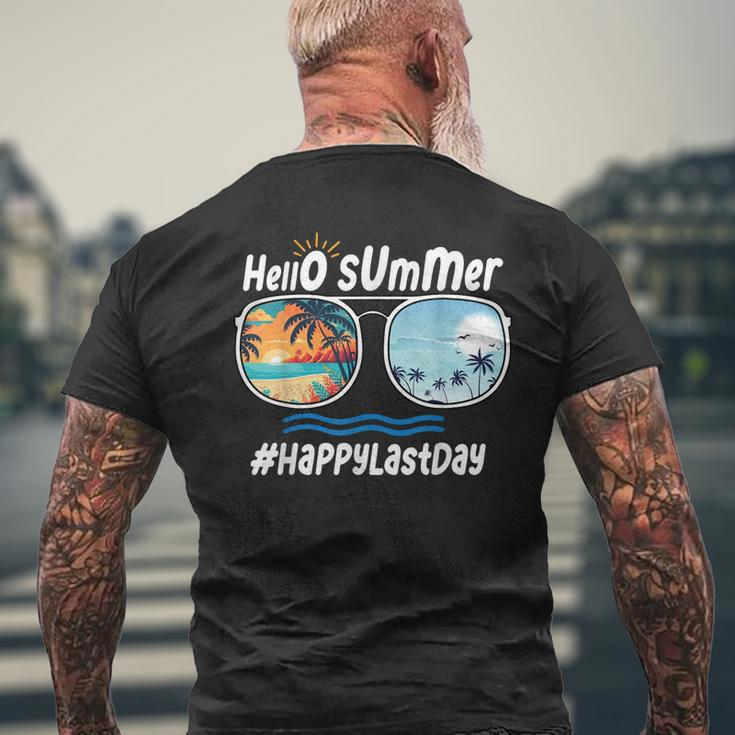 Happy Last Day Of School Hello Summer Sunglasses Beach Mens Back Print T-shirt Gifts for Old Men