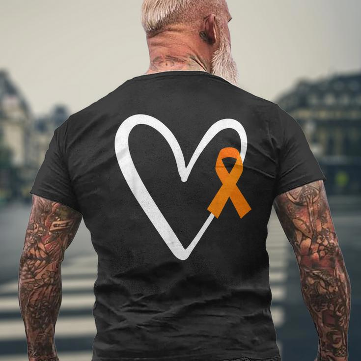 Heart End Gun Violence Awareness Funny Orange Ribbon Enough Mens Back Print T-shirt Gifts for Old Men