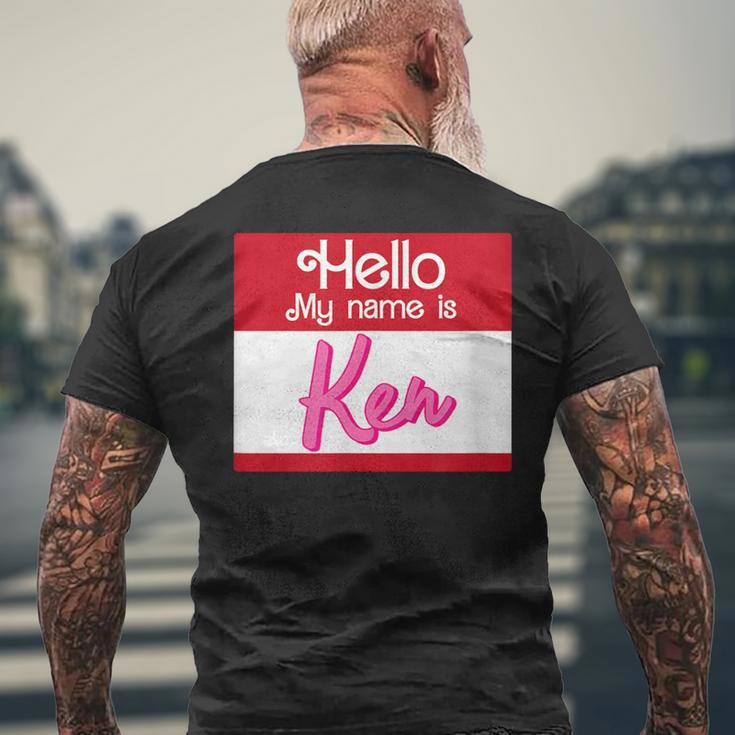 Hello My Name Is Ken Halloween Name Tag Personalized Men's T-shirt Back Print Gifts for Old Men