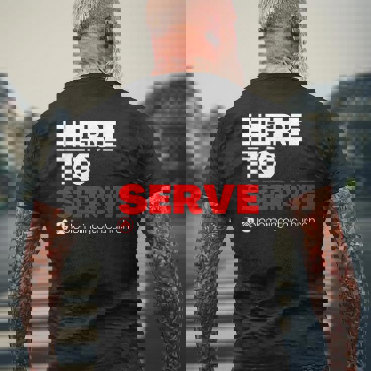 Here To Serve Mens Back Print T-shirt Gifts for Old Men