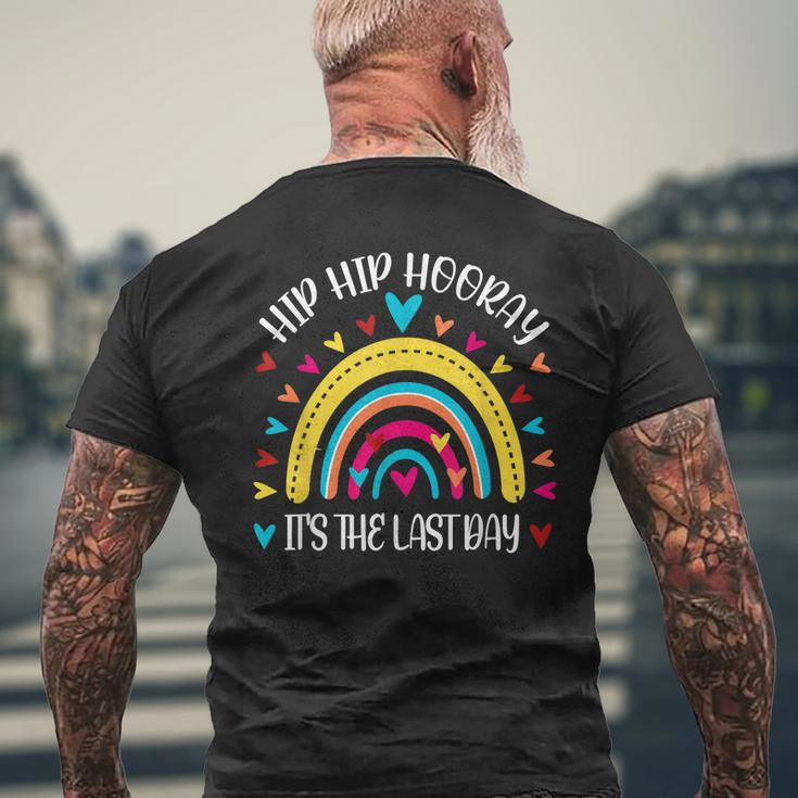 Hip Hip Hooray Its The Last Day Mens Back Print T-shirt Gifts for Old Men