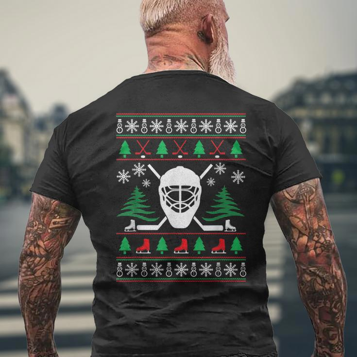 Hockey Ugly Christmas Sweater Hockey Men's T-shirt Back Print Gifts for Old Men