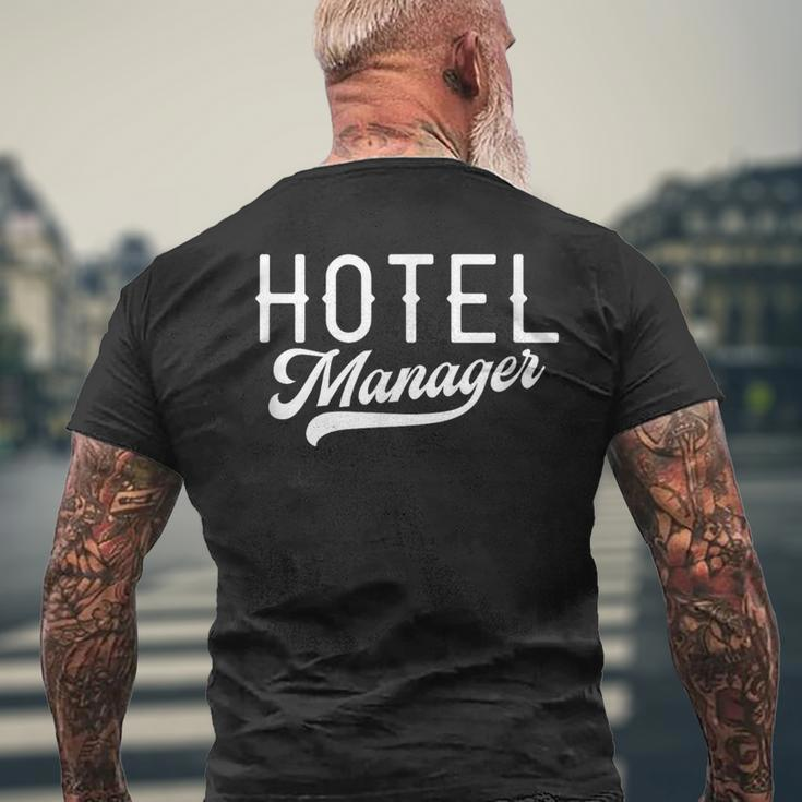Hotel Manager Management Director Hotels Men's T-shirt Back Print Gifts for Old Men