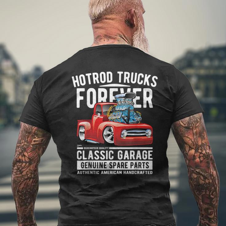 Hotrod Trucks Forever Cartoon Classic Truck Design Mens Back Print T-shirt Gifts for Old Men
