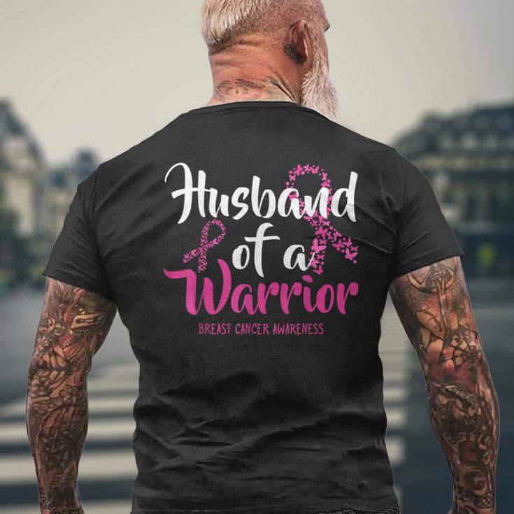 Husband Of A Warrior Breast Cancer Awareness Month Support Men's T-shirt Back Print Gifts for Old Men