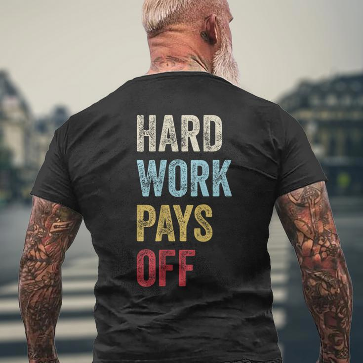 Hwpo Gym Workout Motivational Quote Hard Work Pays Off Mens Back Print T-shirt Gifts for Old Men