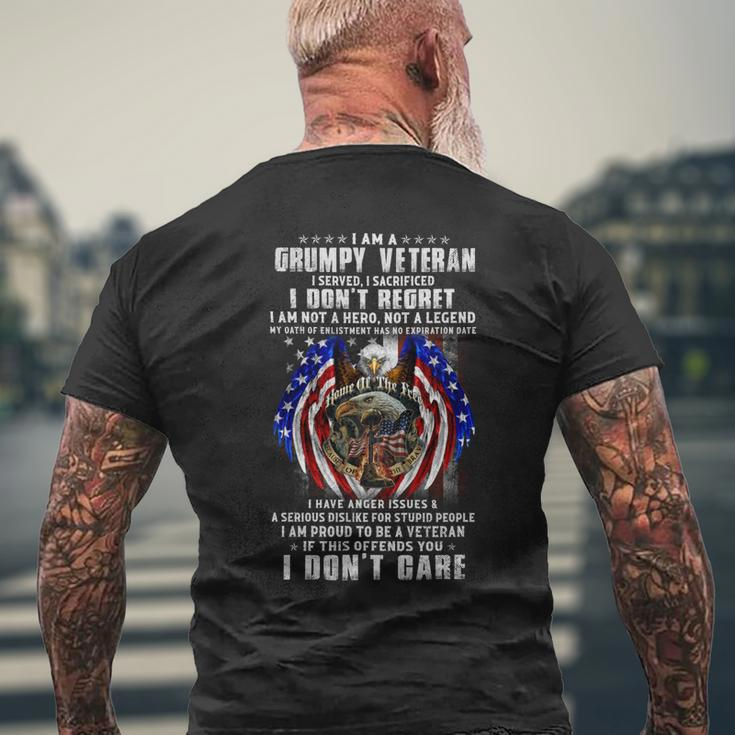 I Am A Grumpy Veteran 1 Mens Back Print T-shirt Gifts for Old Men