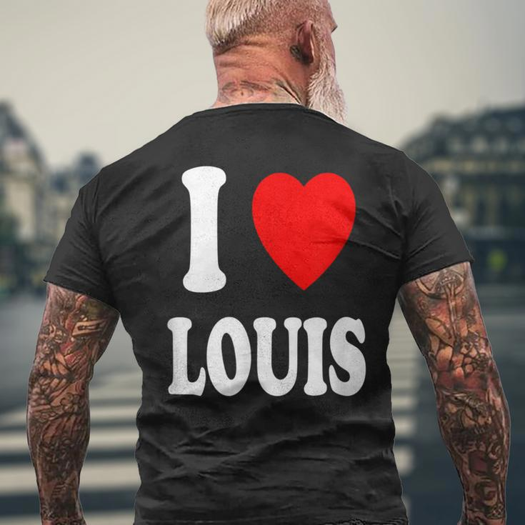 I Heart Love Louis Cute Matching Couple Spouse Mens Back Print T-shirt Gifts for Old Men