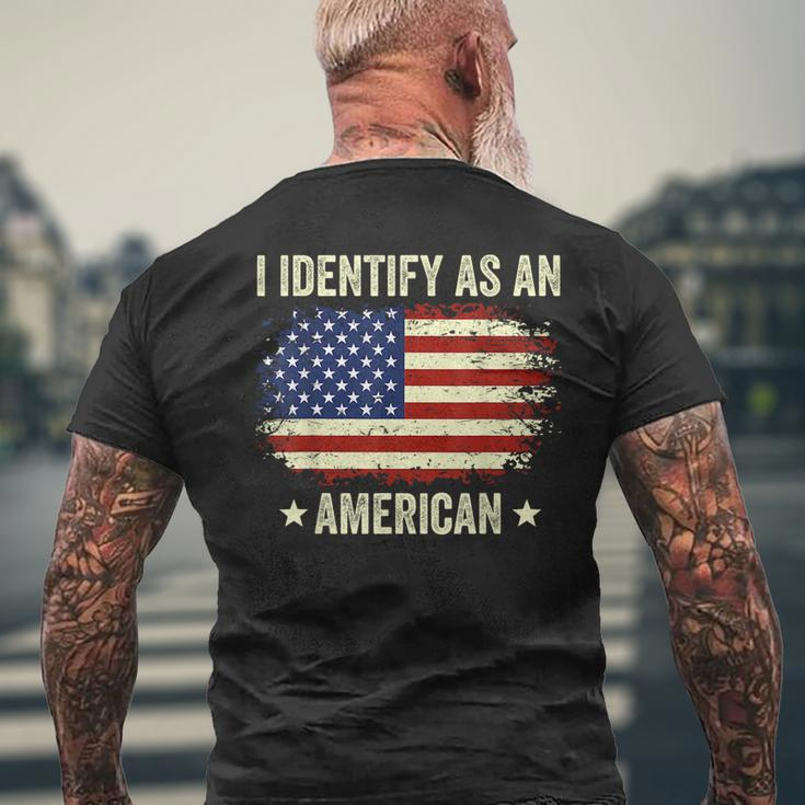 I Identify As An American Proud American Mens Back Print T-shirt Gifts for Old Men