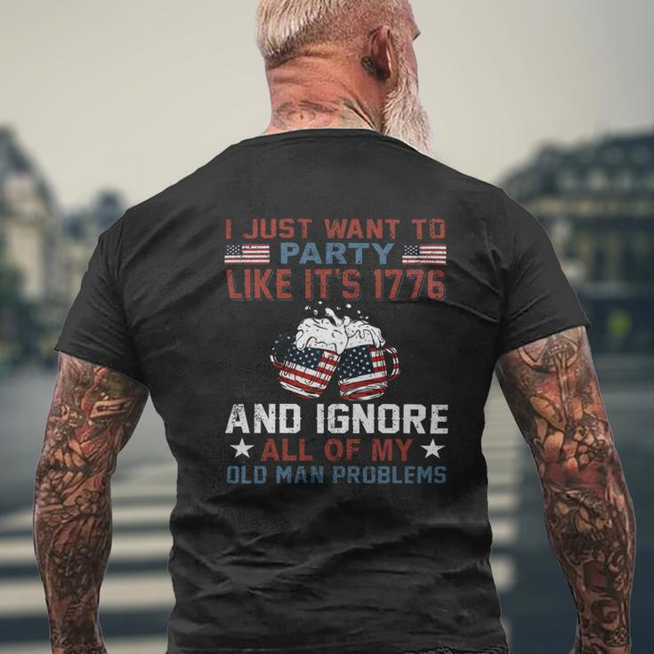 I Just Want To Party Like Its 1776 Shirt 4Th Of July Shirt Independence Day Shirt - Womens V-Neck Mens Back Print T-shirt Gifts for Old Men