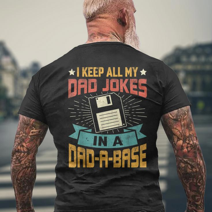 I Keep All My Dad Jokes In A Dadabase Vintage Father Dad Mens Back Print T-shirt Gifts for Old Men