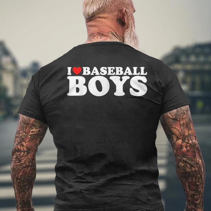I Love Baseball Boys I Heart Baseball Boys Funny Red Heart Mens Back Print T-shirt Gifts for Old Men