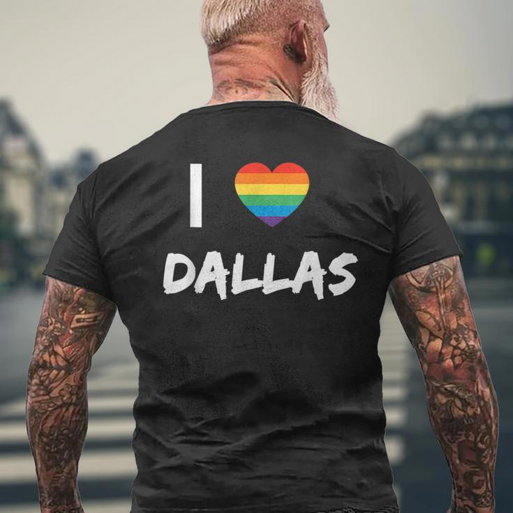 I Love Dallas Gay Pride Lbgt Mens Back Print T-shirt Gifts for Old Men
