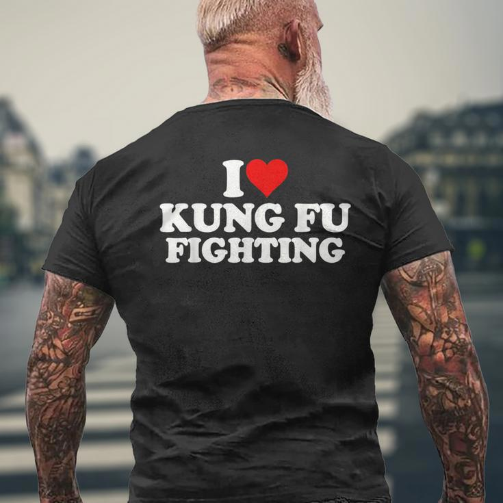 I Love Heart Kung Fu Fighting Mens Back Print T-shirt Gifts for Old Men