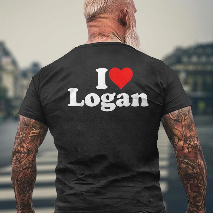 I Love Heart Logan Mens Back Print T-shirt Gifts for Old Men