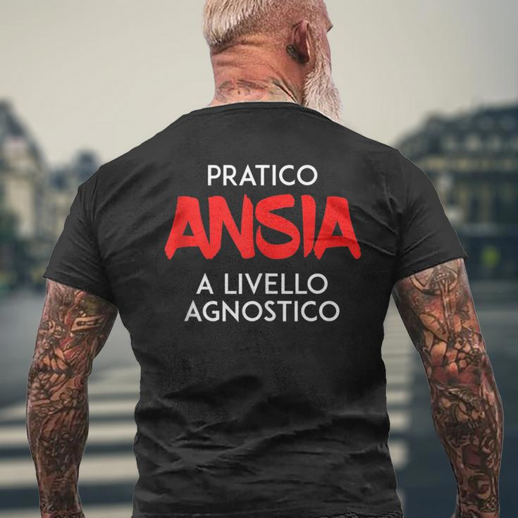 I Practice Anxiety At A Competitive Level Italian Words Mens Back Print T-shirt Gifts for Old Men