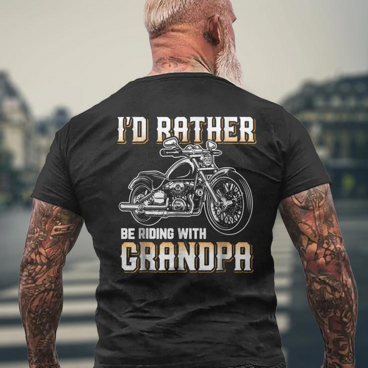 Id Rather Be Riding With Grandpa Biker Men's Back Print T-shirt Gifts for Old Men