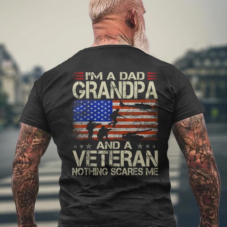 I'm A Dad Grandpa And Veteran Retro Papa Grandpa Men's T-shirt Back Print Gifts for Old Men