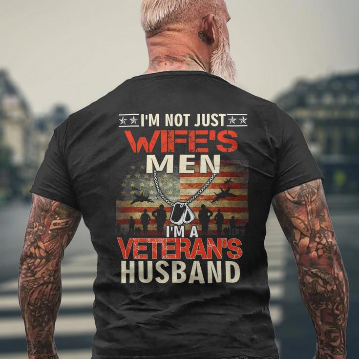 Im Not Just Wifes Men Im A Veterans Husband Gifts 124 Mens Back Print T-shirt Gifts for Old Men