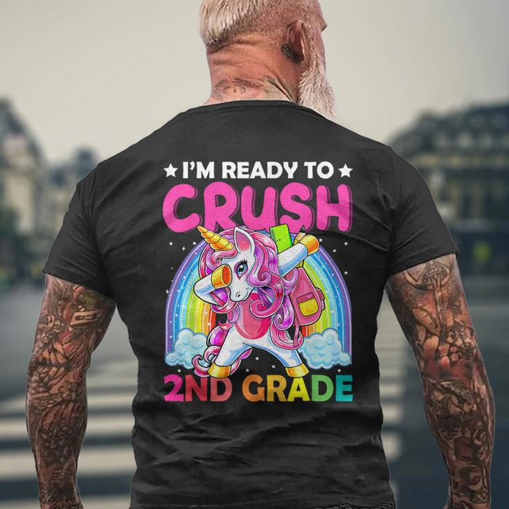 Im Ready To Crush 2Nd Grade Dabbing Unicorn Back To School Mens Back Print T-shirt Gifts for Old Men