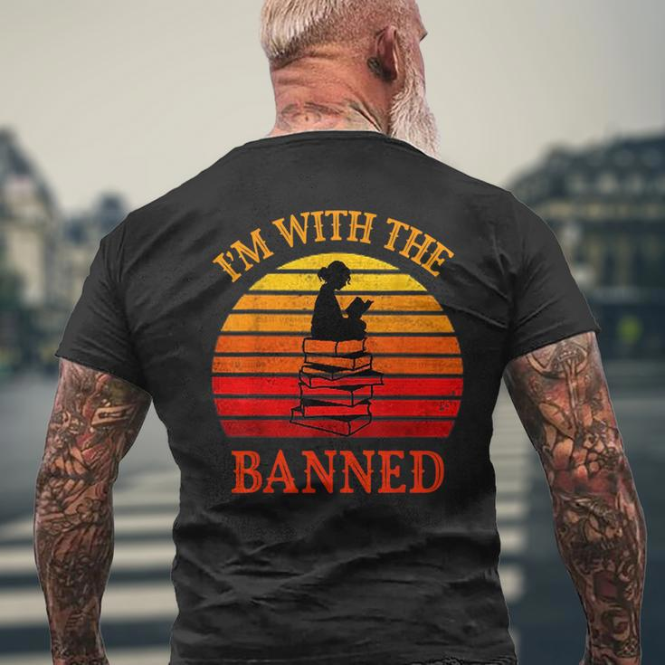Im With The Banned Books I Read Banned Books Lovers Mens Back Print T-shirt Gifts for Old Men