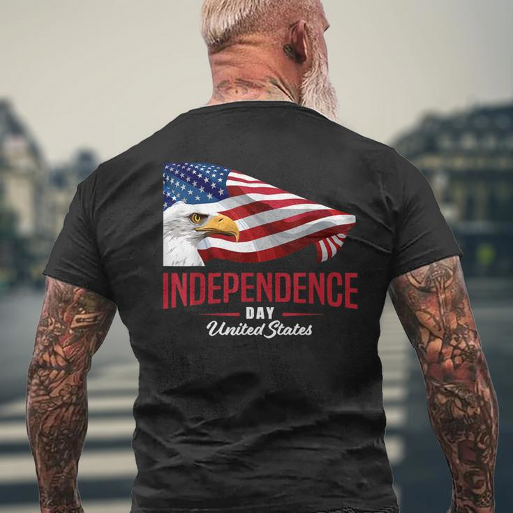 Independence Day 4Th July Flag Patriotic Eagle Mens Back Print T-shirt Gifts for Old Men