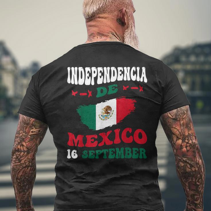 Independencia De Mexico Flag Pride Mexican Independence Day Men's T-shirt Back Print Gifts for Old Men
