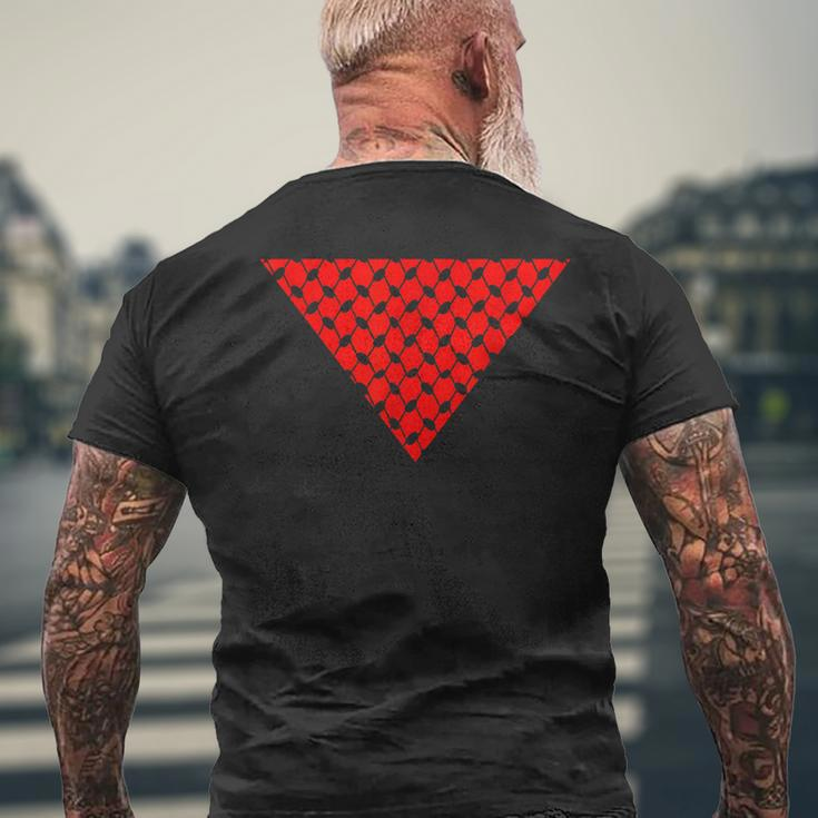 Inverted Red Triangle With Patterns Men's T-shirt Back Print Gifts for Old Men