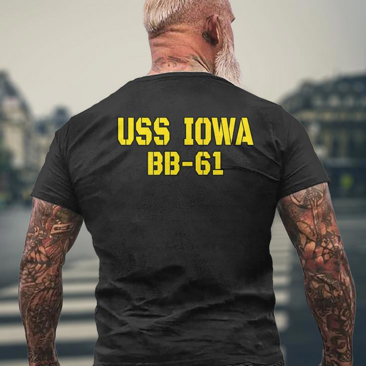 Iowa Battleship Veteran Warship Bb61 Father Grandpa Dad Son For Women Men's Back Print T-shirt Gifts for Old Men