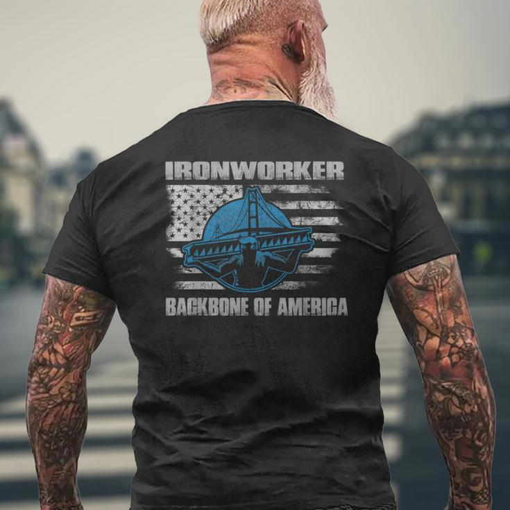 Ironworker Backbone Of America Flag Usa Iron Workers Men's T-shirt Back Print Gifts for Old Men