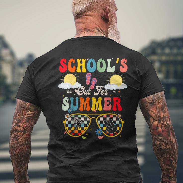 Is It Summer Break Yet Lunch Lady Last Day Of School Groovy Mens Back Print T-shirt Gifts for Old Men