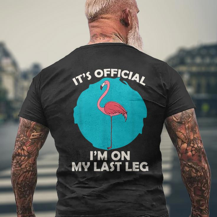 Its Official Im On My Last Leg Ampu Funny Wheelchair Mens Back Print T-shirt Gifts for Old Men
