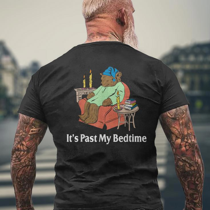 It's Past My Bedtime Bear Lover Reading Men's T-shirt Back Print Gifts for Old Men