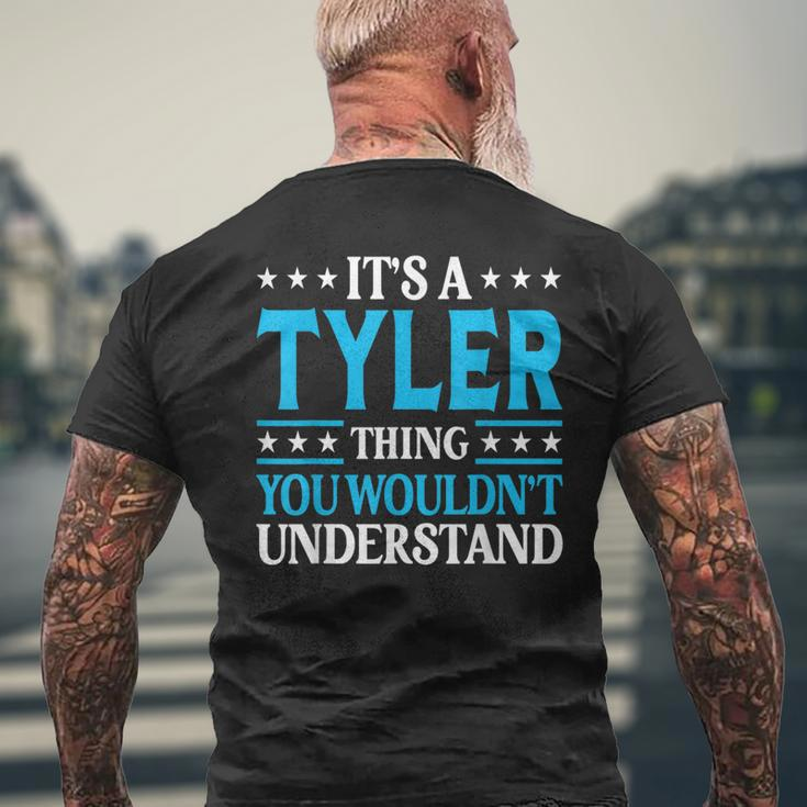 It's A Tyler Thing Surname Team Family Last Name Tyler Men's T-shirt Back Print Gifts for Old Men