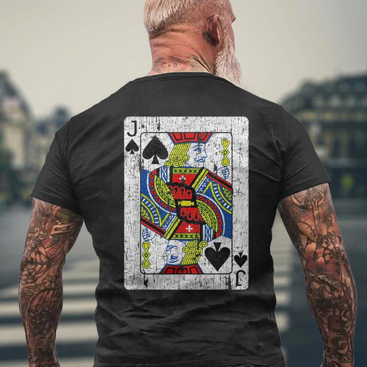 Jack Of Spades Playing Card Halloween Costume Vintage Halloween Funny Gifts Mens Back Print T-shirt Gifts for Old Men