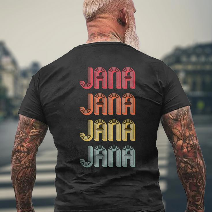 Jana Name Personalized Retro Vintage 80S 90S Birthday Men's Back Print T-shirt Gifts for Old Men