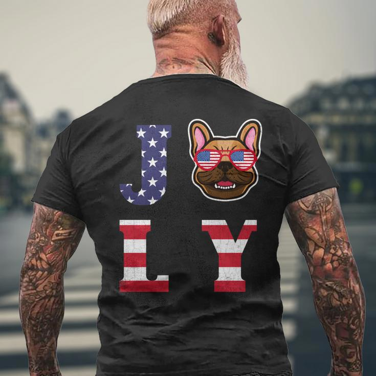 July Dog Lover Funny Usa Independence 4Th Of July Graphic Mens Back Print T-shirt Gifts for Old Men