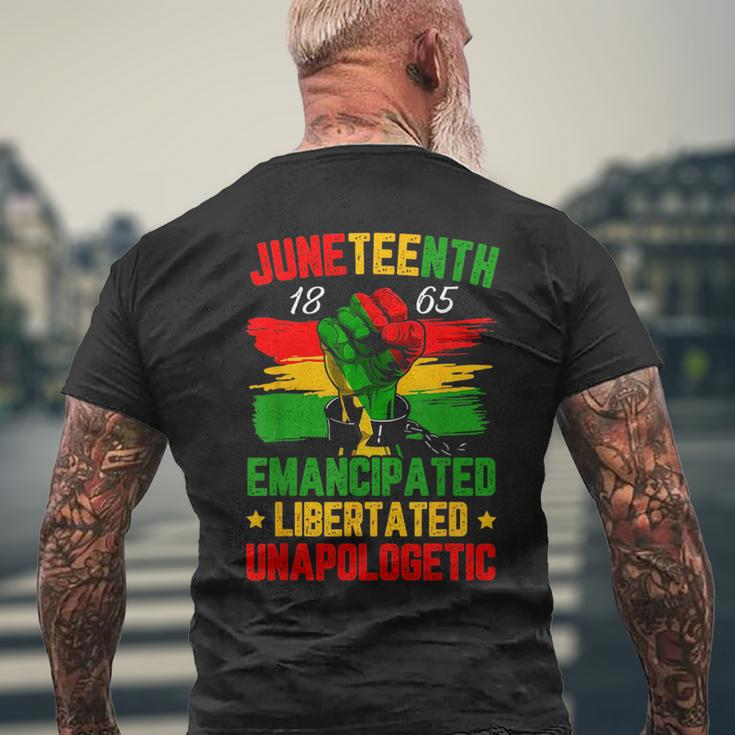 Junenth 1865 Black History African American Freedom Gifts Mens Back Print T-shirt Gifts for Old Men