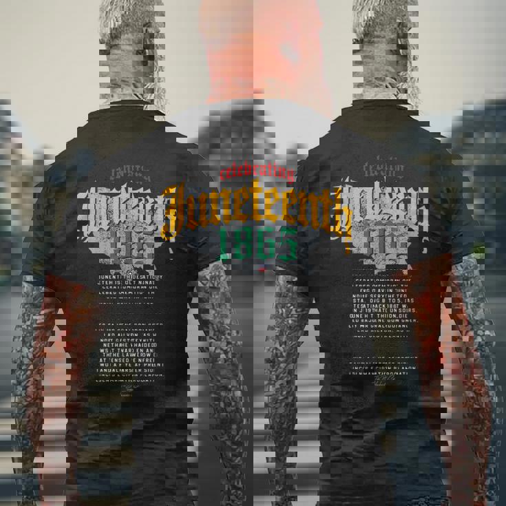 Junenth Ancestors 1865 African American Map Black History Men's Back Print T-shirt Gifts for Old Men Junenth Ancestors 1865 African American Map Black History Men's Back Print T-shirt Gifts for Old Men