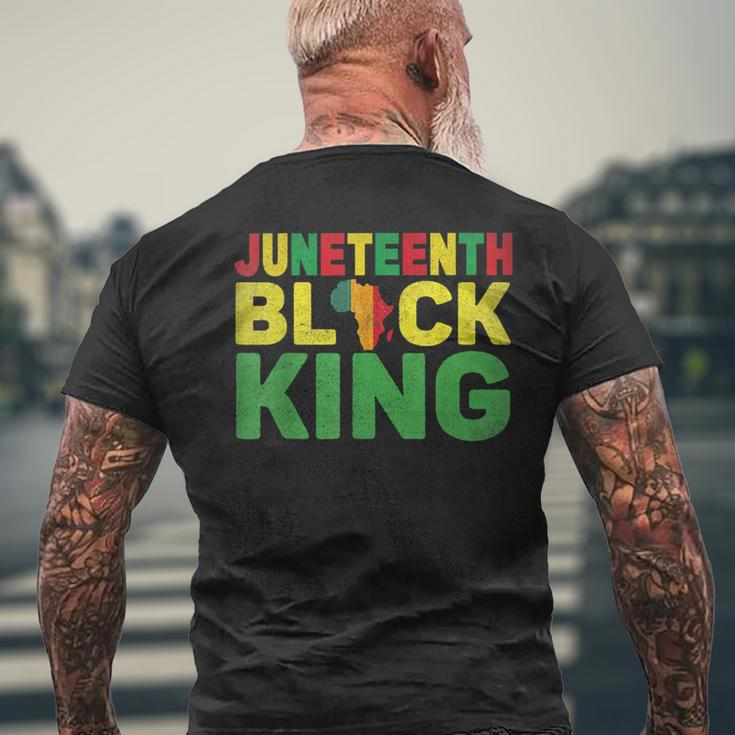 Junenth Black King Melanin Dad Fathers Day Black Pride Mens Back Print T-shirt Gifts for Old Men