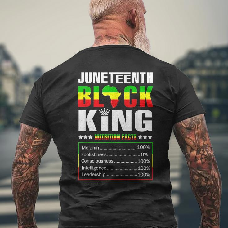 Junenth Black King Nutritional Facts Dad Boys Fathers Day Mens Back Print T-shirt Gifts for Old Men