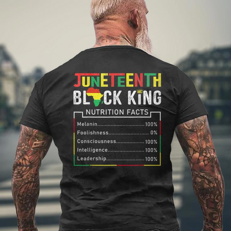 Junenth Black King Nutritional Facts Melanin Men Fat Mens Back Print T-shirt Gifts for Old Men