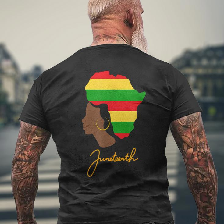 Junenth Celebrating Black Freedom 1865 - African American Mens Back Print T-shirt Gifts for Old Men
