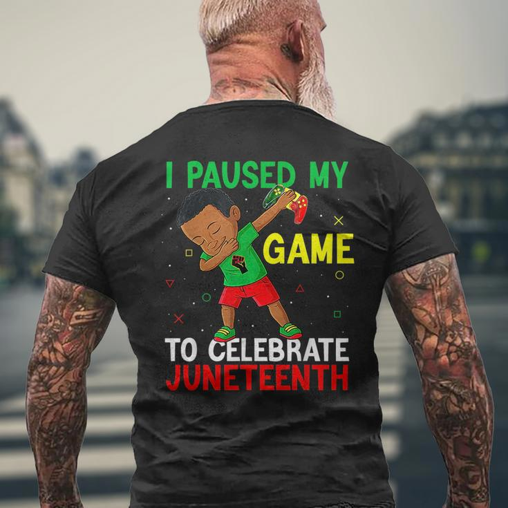 Junenth I Paused My Game To Celebrate Junenth Gaming Mens Back Print T-shirt Gifts for Old Men