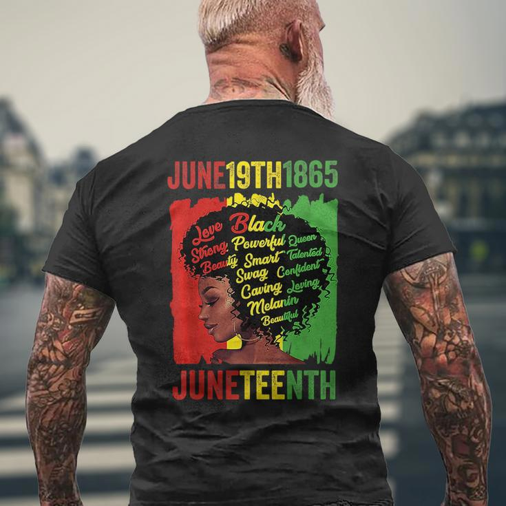 Junenth Is My Independence Day Black Queen Black Pride Mens Back Print T-shirt Gifts for Old Men